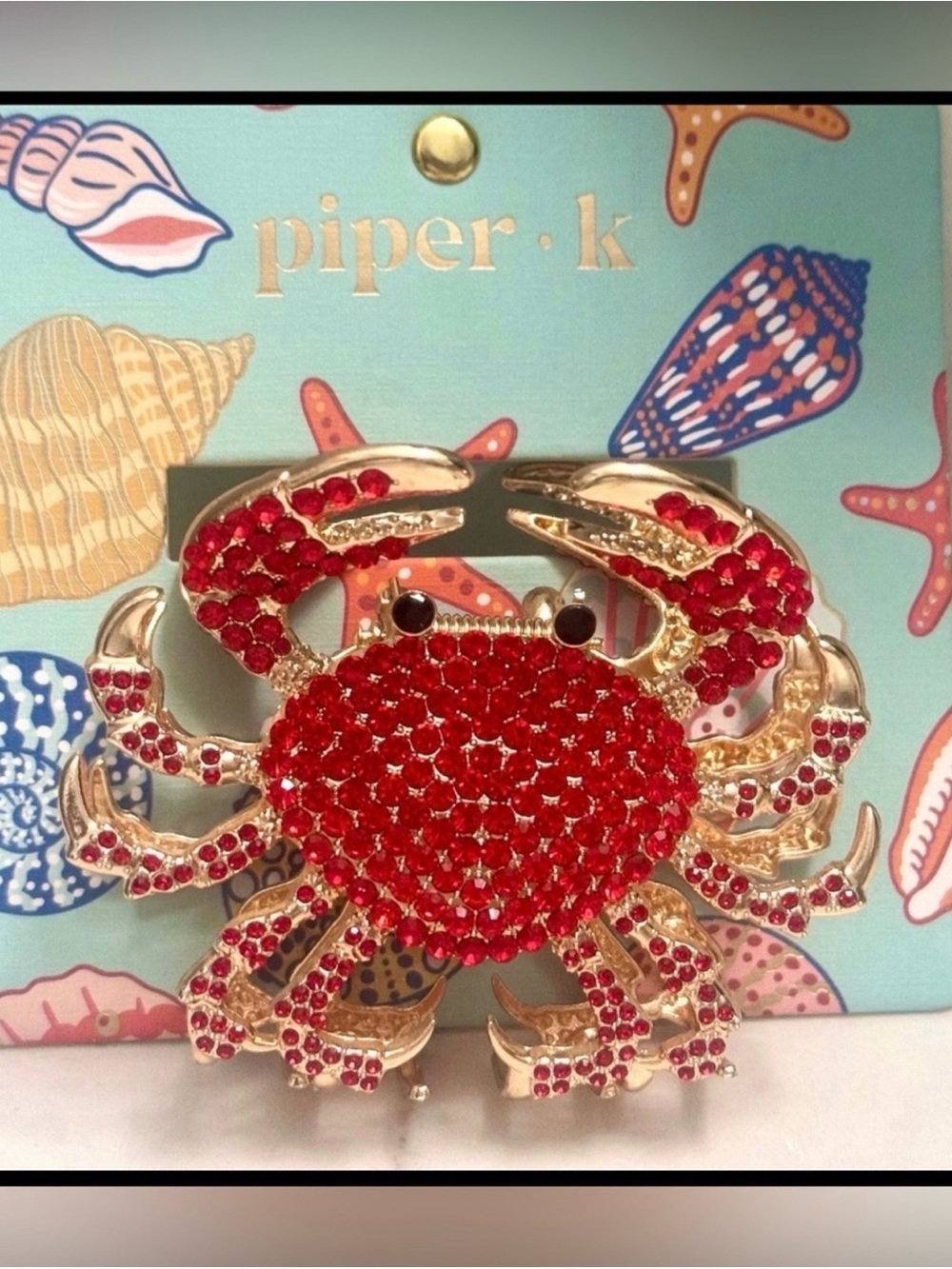 piper•k Red Crystal Crab hairclaw clip y2k